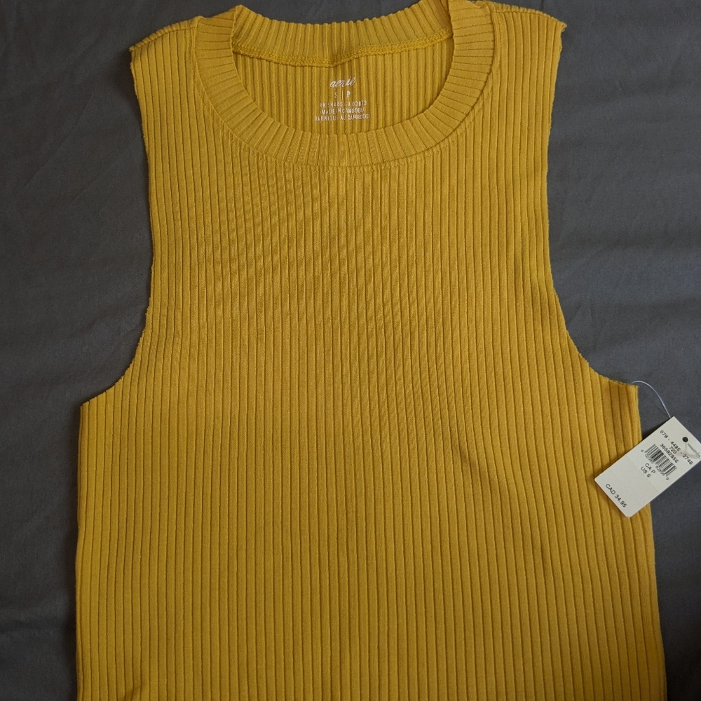 Aerie NWT cropped ribbed Orange tank S